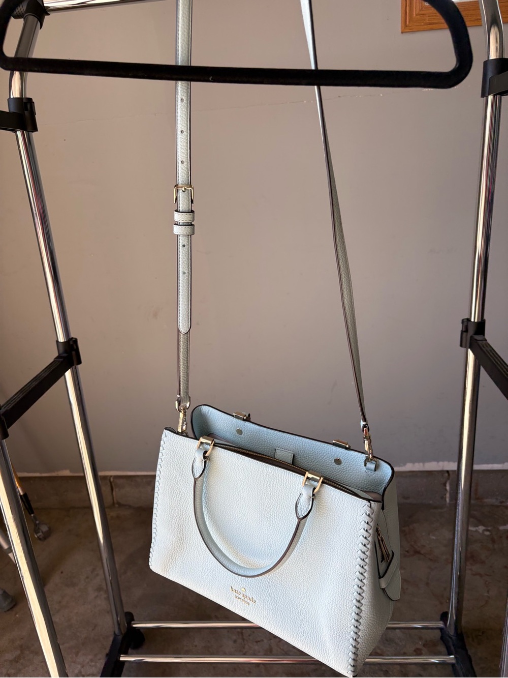 Kate Spade Leila Pebbled Leather Satchel -  EUC - Light Blue